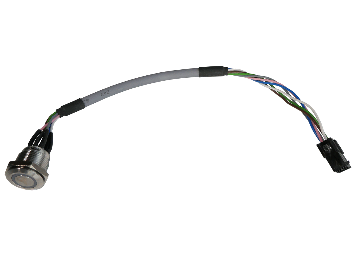 Bouton poussoir LED RGB - USE avec symbole et câble