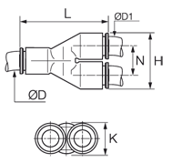 Y-connector D=6 mm, KTW+W270