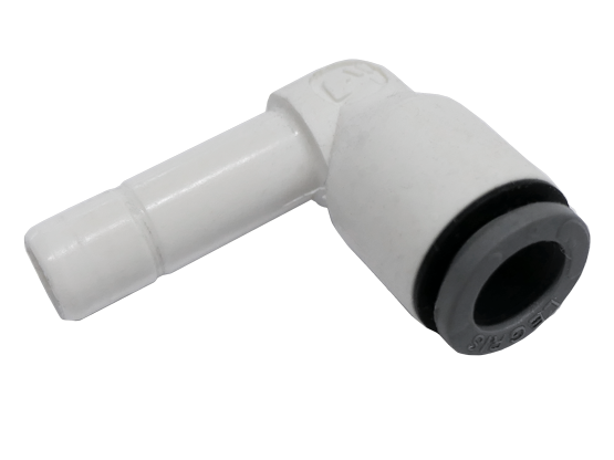 Push-in elbow fitting with reducing nozzle WSU