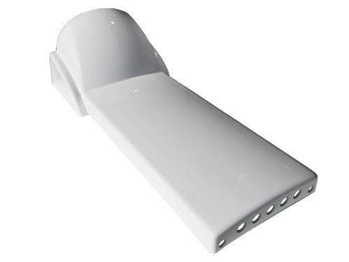 L1/2 Back rest cover long without button, white